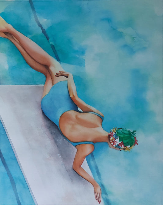 Aquarell "Der Schwimmer" Ref. Nr. 23